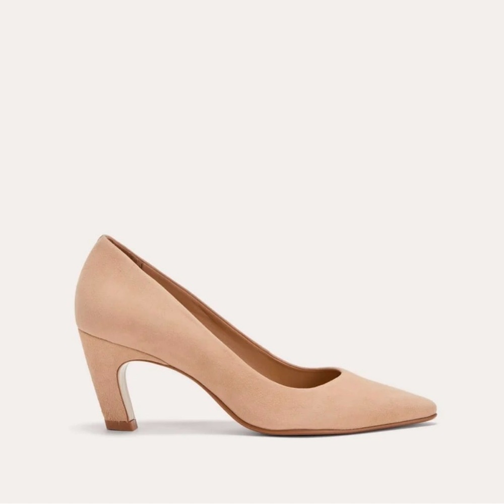 Everlane Beige Suede Heels The banana 3” heel leather NWOB size 7.5 - Picture 3 of 13